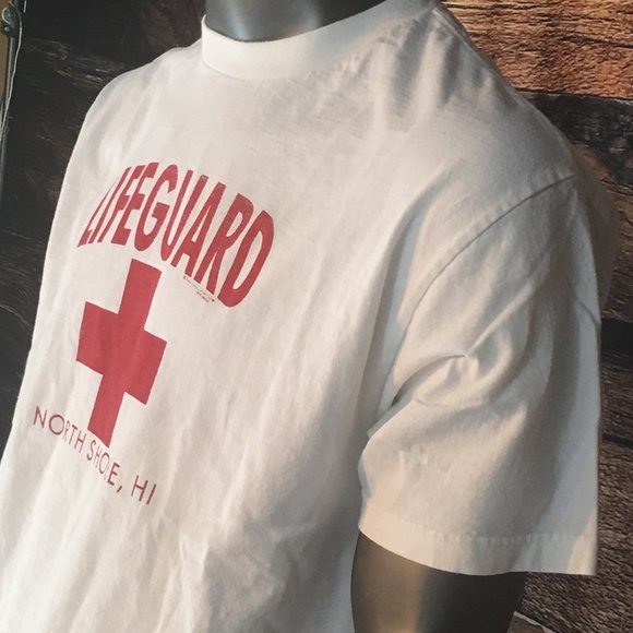 MEN'S WHITE HAWAII LIFEGUARD NORTH SHORE TEE XL - Picture 4 of 5
